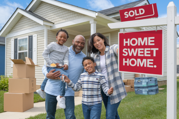 Family moving to their new home